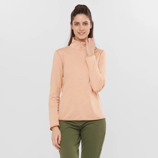 Dámské Bundy Salomon Essential Lightwarm Half Zip Meruňka | CZ 89OEIUK